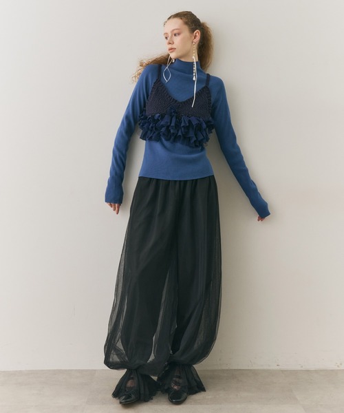 J1U by LA BELLE ETUDE 裾レースチュールバルーンパンツ J1U by LA BELLE ETUDE パンツ 裾レースチュールバルーンパンツ