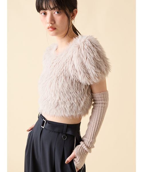 LILY BROWN（リリーブラウン） ニット セーター アームウォーマー付き