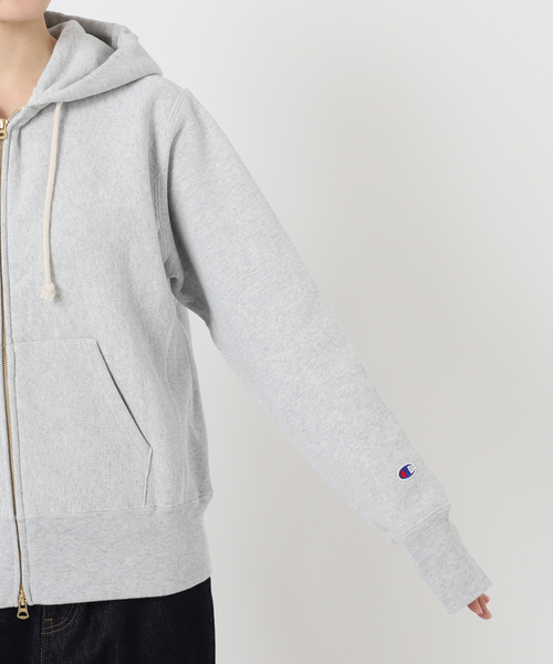 パーカー 「追加」Champion/チャンピオン SLOBE別注 ダブルジップパーカー 「洗濯機使用可能」 レディース 追加》Champion/チャンピオン SLOBE別注 ダブルジップパーカー