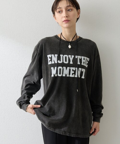 Whim Gazette tシャツ フロッキープリントロングTシャツ