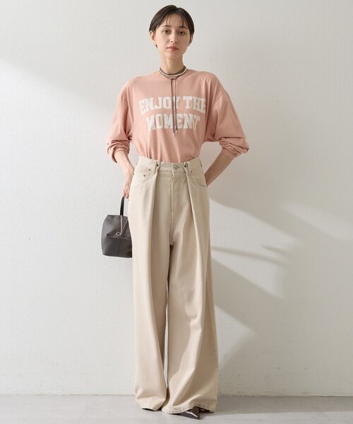 Whim Gazette tシャツ フロッキープリントロングTシャツ