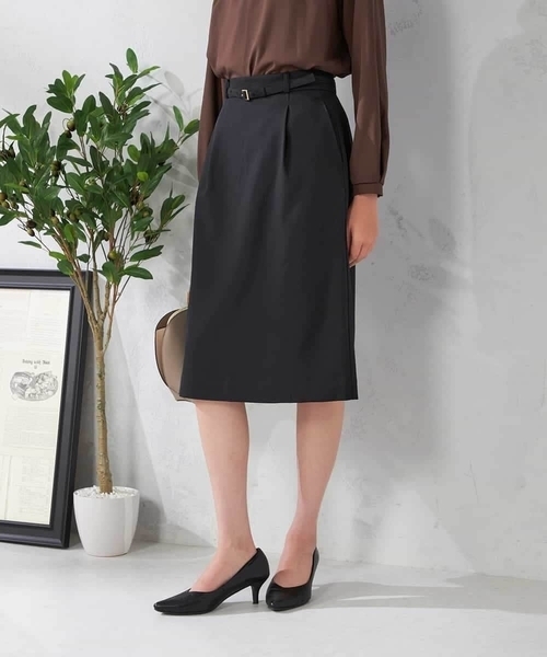 アー・ヴェ・ヴェ（a．v．v）/【洗える/イージーケア/吸水速乾/ストレッチ】梳毛調タイトスカート a.v.v（アー・ヴェ・ヴェ） スカート 「洗える/イージーケア/吸水速乾