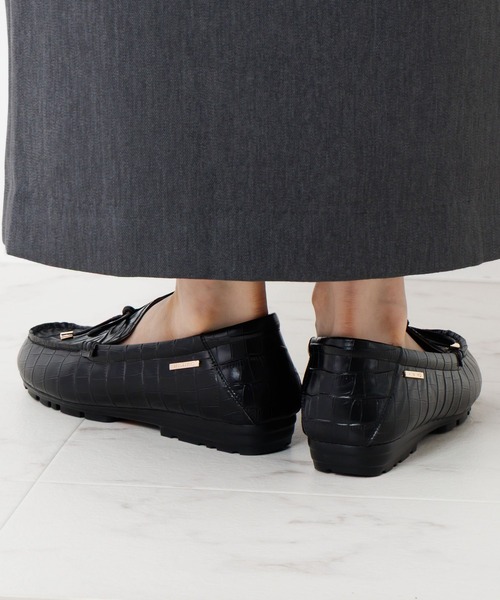 デッキシューズ モカシン 「HIMIKO」リボンモチーフモカシン/651328 レディースの画像