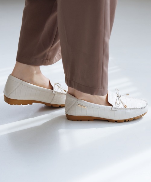 デッキシューズ モカシン 「HIMIKO」リボンモチーフモカシン/651328 レディースの画像