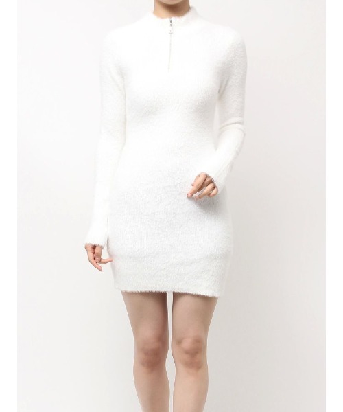 GYDA（ジェイダ） ワンピース ZIPミニシャギーニットワンピース