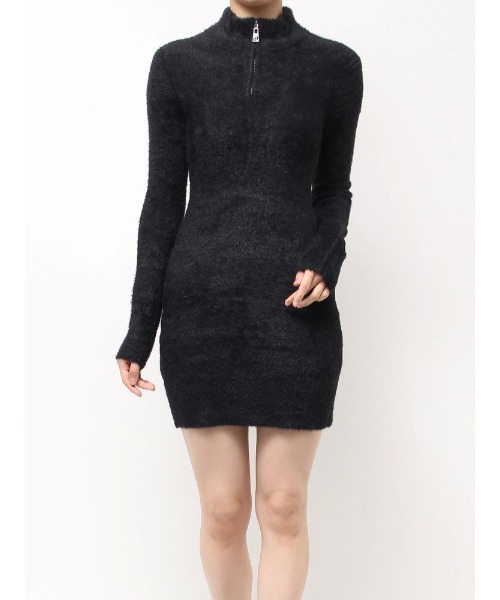 GYDA ニットワンピース　ミニワンピース GYDA（ジェイダ） ワンピース ZIPミニシャギーニットワンピース