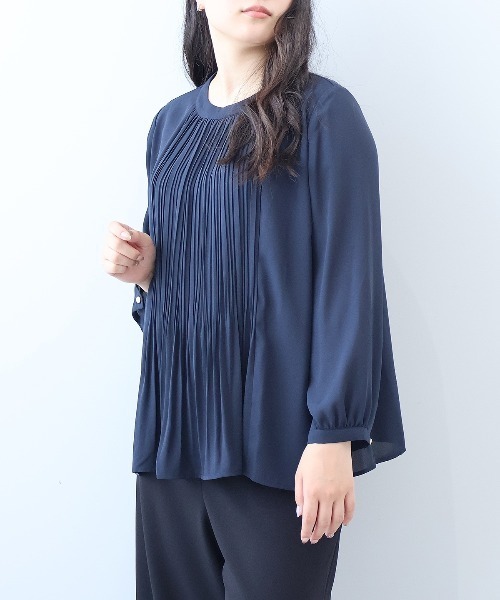 シャツ/ブラウス(長袖/七分) clastellar round flill blouse NARACAMICIE（ナラカミーチェ） ブラウス シャツ 「NARACAMICIE