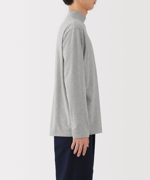 無印良品（MUJI） tシャツ 紳士 起毛ハイネック長袖Tシャツ メンズ