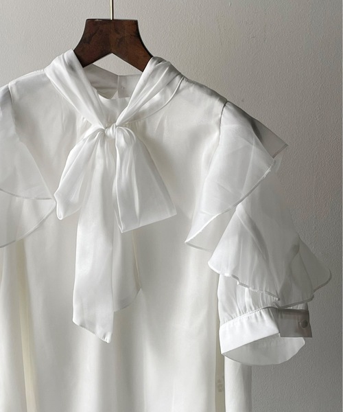 「one way」 半袖ブラウス FREE ベージュ系その他 レディース_画像9