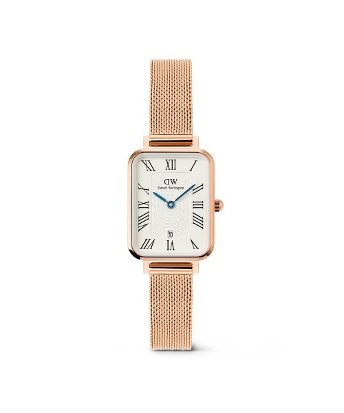 腕時計 Roman Quadro 20x26  Numerals Date Melrose レーディス腕時計　ローズゴールド／シルバ レディースの画像