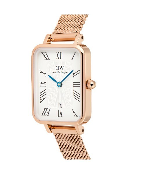 腕時計 Roman Quadro 20x26  Numerals Date Melrose レーディス腕時計　ローズゴールド／シルバ レディースの画像
