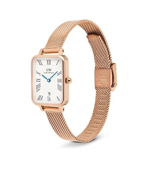 腕時計 Roman Quadro 20x26  Numerals Date Melrose レーディス腕時計　ローズゴールド／シルバ レディースの画像