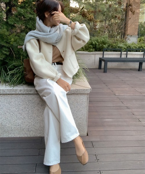 FREE STYLISTS ノーカラーコート コート YUGA_YGMC Wool-like