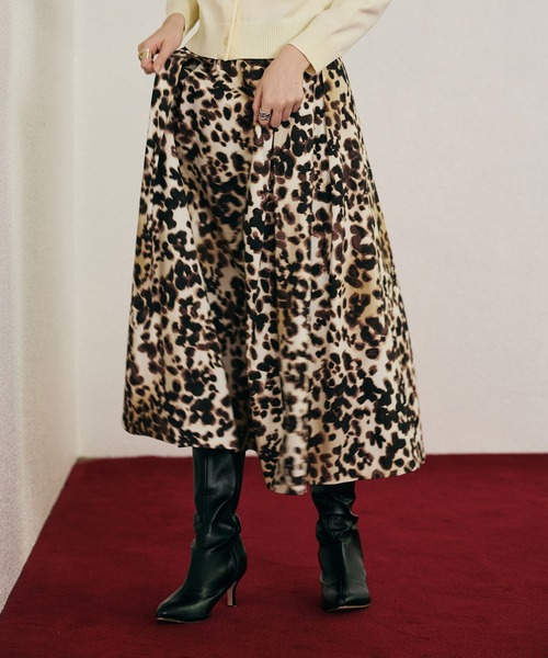 Audie a Muses（オーディア ミューズ） スカート ヒョウ柄ボリューム