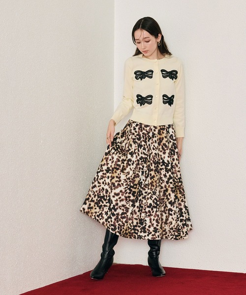 オーディア ミューズ（Audie a Muses）/ヒョウ柄ボリュームスカート Audie a Muses（オーディア ミューズ） スカート ヒョウ柄ボリューム