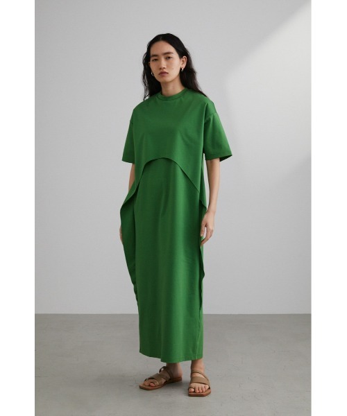 「STYLEMIXER」 半袖ワンピース MEDIUM グリーン レディース_画像2