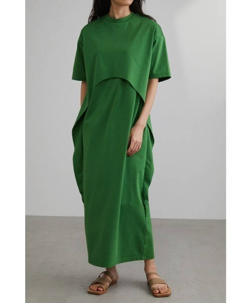 「STYLEMIXER」 半袖ワンピース MEDIUM グリーン レディース_画像4