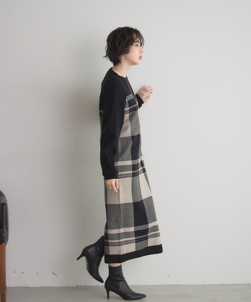 &. NOSTALGIA（ノスタルジア） セットアップ ニットトップス×チェック