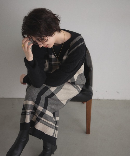 &. NOSTALGIA（ノスタルジア） セットアップ ニットトップス×チェック