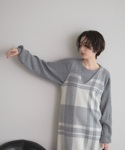 &. NOSTALGIA（ノスタルジア） セットアップ ニットトップス×チェック