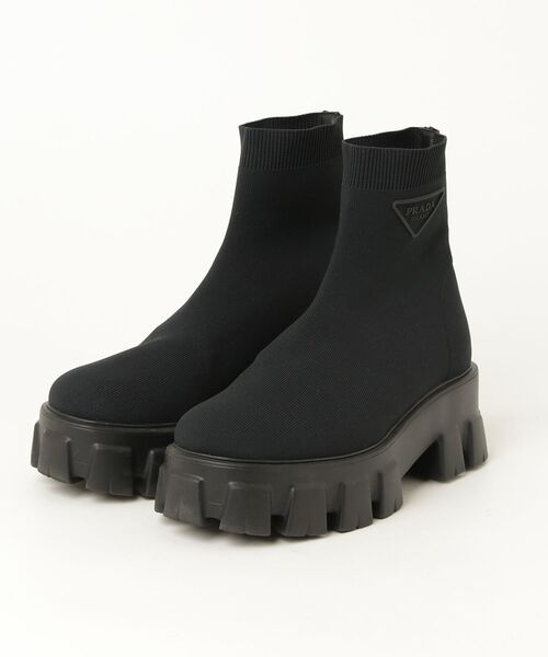 PRADA（プラダ） ショートブーツ - ブラック レディース : ZOZOTOWN