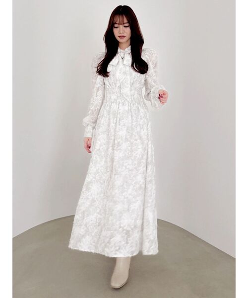 dazzlin（ダズリン） ワンピース ヘアリーフラワーシフォンワンピース