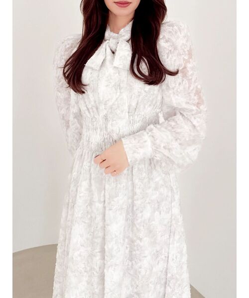 dazzlin（ダズリン） ワンピース ヘアリーフラワーシフォンワンピース