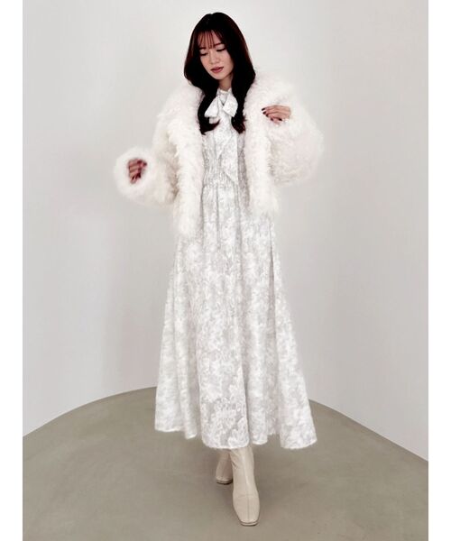 dazzlin（ダズリン） ワンピース ヘアリーフラワーシフォンワンピース