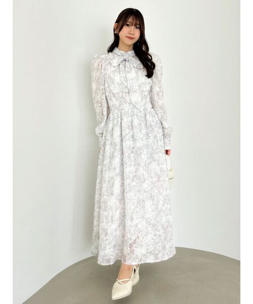 dazzlin（ダズリン） ワンピース ヘアリーフラワーシフォンワンピース