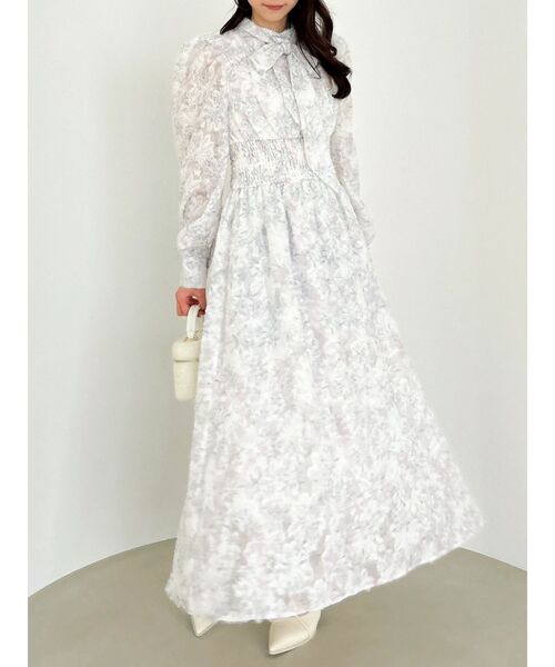 dazzlin（ダズリン） ワンピース ヘアリーフラワーシフォンワンピース