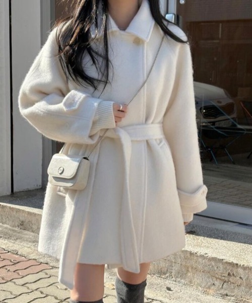 ダッフルコート コート ベルト付きトコート レディース : ZOZOTOWN