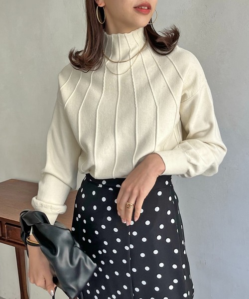 「prose verse」 長袖ニット フリ- ブルー レディース_画像2