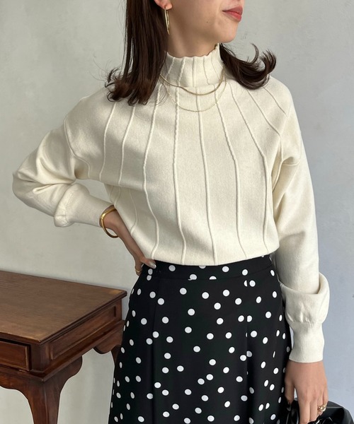 「prose verse」 長袖ニット フリ- ブルー レディース_画像3