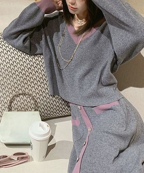 GLAMOROUS JANE（グラマラスジェーン） セットアップ 配色ニット