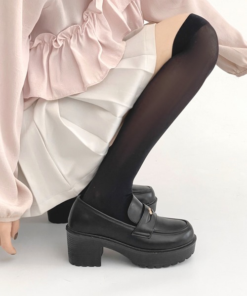Shoes in Closet（シュークロ） ローファー 厚底 ヒールアップ コイン