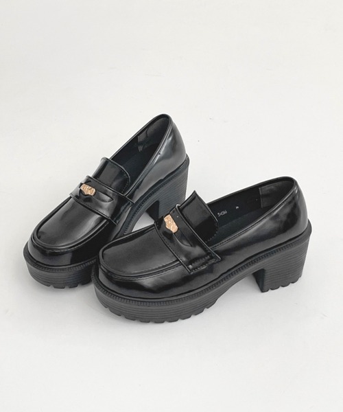 Shoes in Closet（シュークロ） ローファー 厚底 ヒールアップ コイン