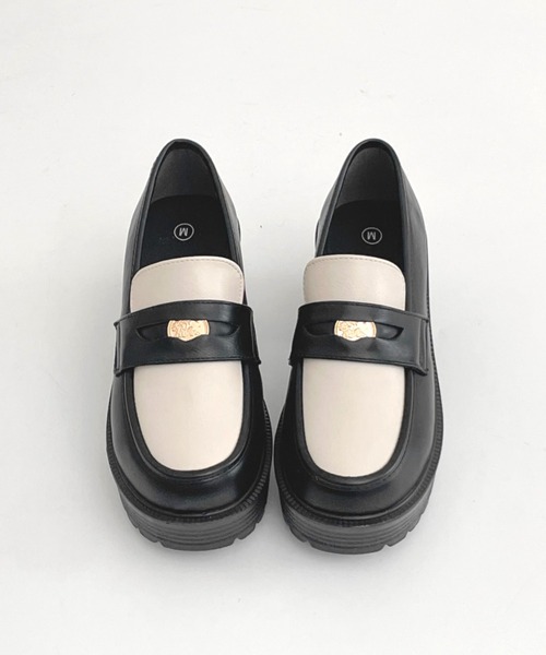 Shoes in Closet（シュークロ） ローファー 厚底 ヒールアップ コイン