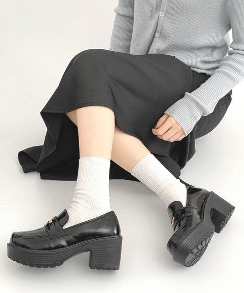 Shoes in Closet（シュークロ） ローファー 厚底 ヒールアップ コイン