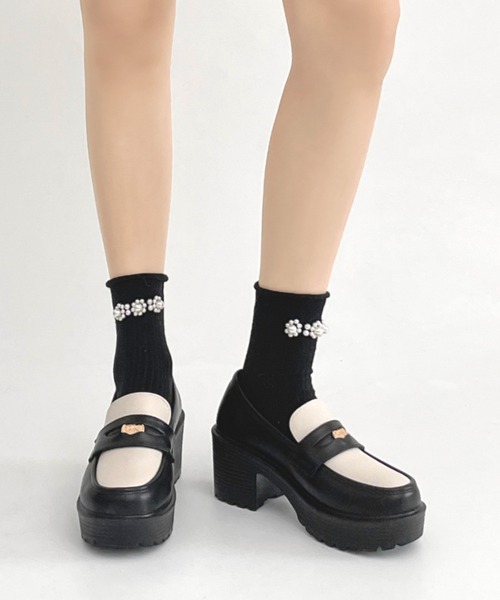 Shoes in Closet（シュークロ） ローファー 厚底 ヒールアップ コイン