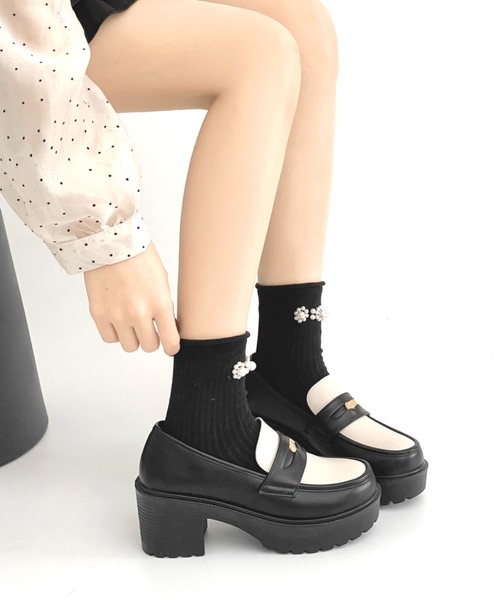 Shoes in Closet（シュークロ） ローファー 厚底 ヒールアップ コイン