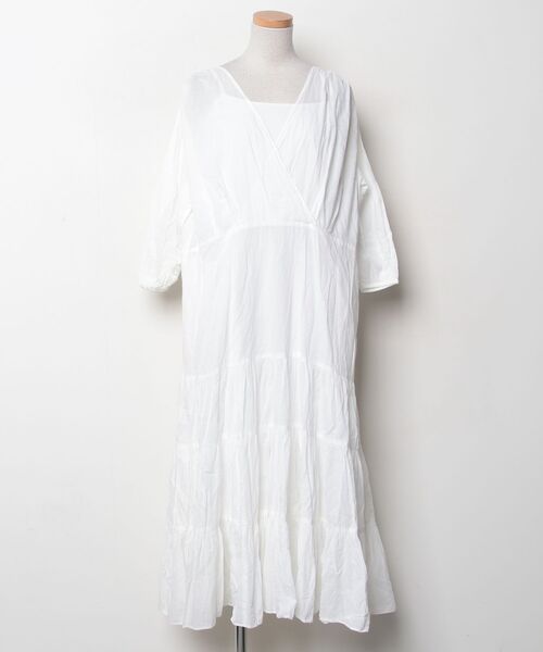 「SNIDEL」 長袖ワンピース 0 ホワイト レディース_画像3