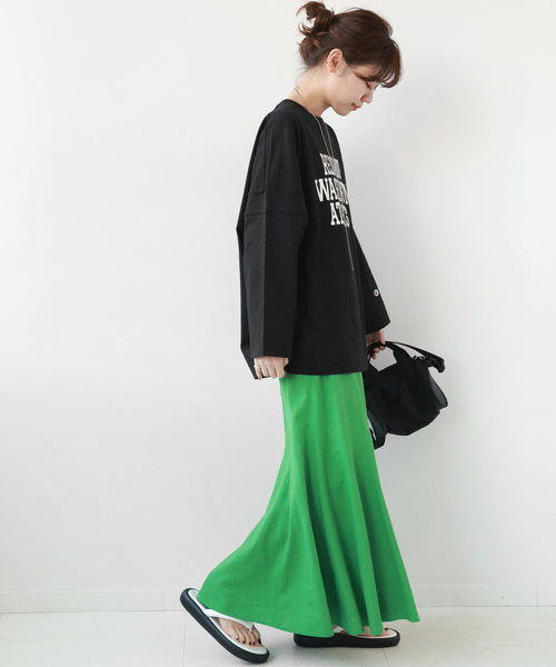 「Champion」 長袖カットソー LARGE ブラック レディース_画像4