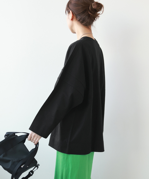 「Champion」 長袖カットソー LARGE ブラック レディース_画像7