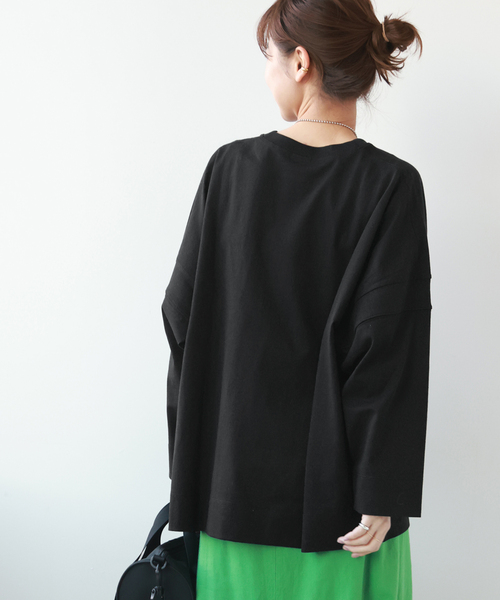 「Champion」 長袖カットソー LARGE ブラック レディース_画像8