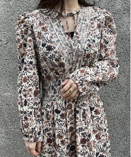 「CASA FLINE」 長袖ワンピース FREE アイボリー レディース_画像4