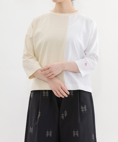 nop de nod おまとめ商品 Tシャツ カットソー nop de nod（ノップドゥノッド） tシャツ 天竺バイカラー7分袖Tシャツ
