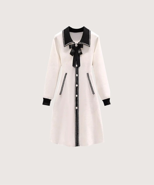 LA POMME petit（ラポミ・プチ） ワンピース Elegant Piping Knit One