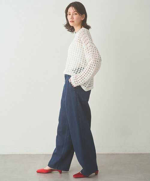 ワイドパンツ ジーンズ デニム デニムパンツ 「Drawing Numbers」リヨセルコットンワイドデニム レディース メンズの画像