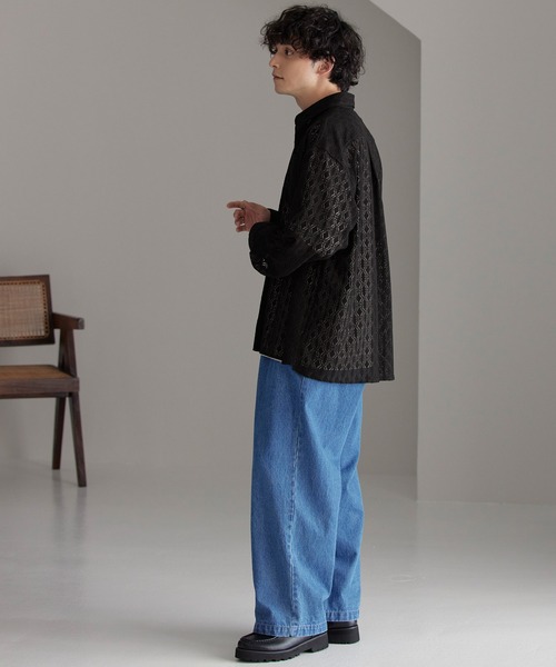 「MONO-MART」 長袖シャツ M ブラウン メンズ_画像9