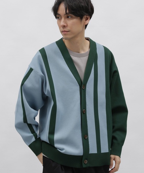 「LAKOLE」 カーディガン LARGE チャコールグレー メンズ_画像9